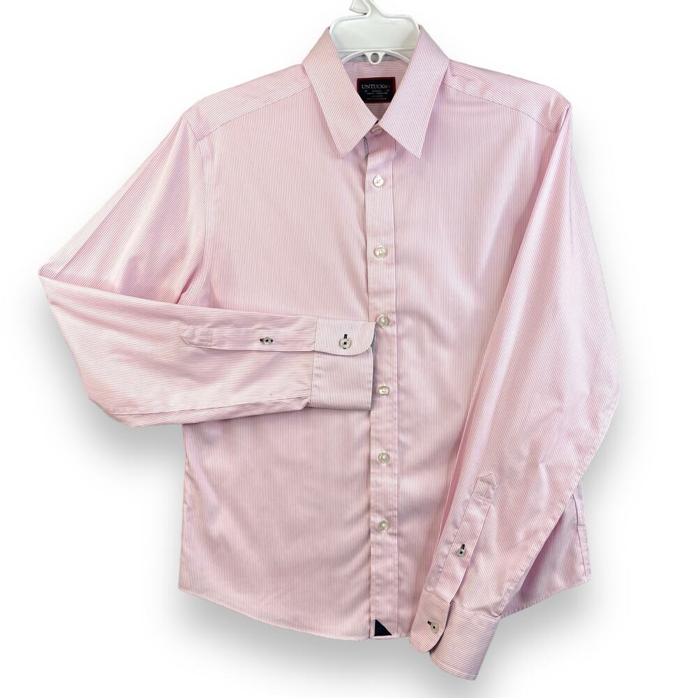 *Untuckit‎ Men's Polos Size Small Pink Stripes